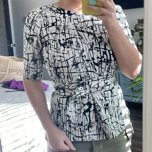 Zara Blouse Black and White